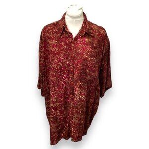 Bermuda Trader Boutique Women’s Short Sleeve Button Down Island Shirt, size 1X